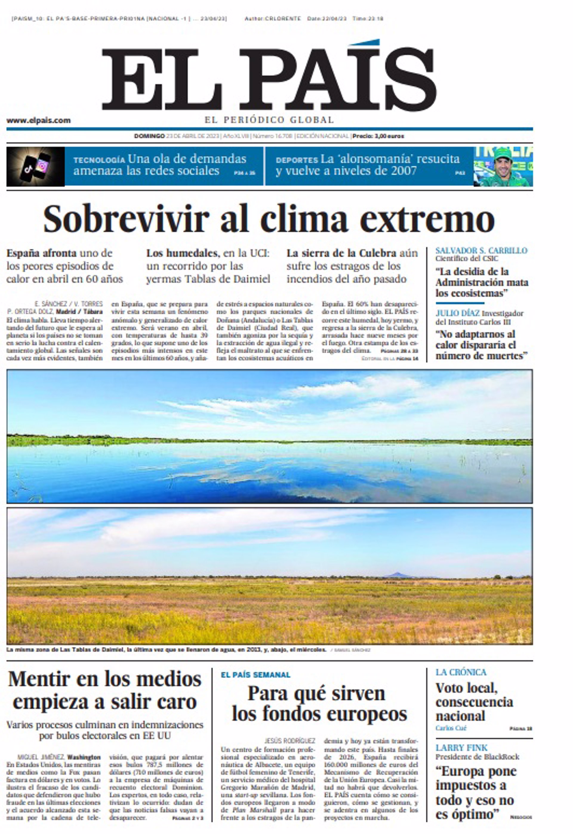 Las Portadas De Los Periódicos Del Domingo 23 De Abril 9232