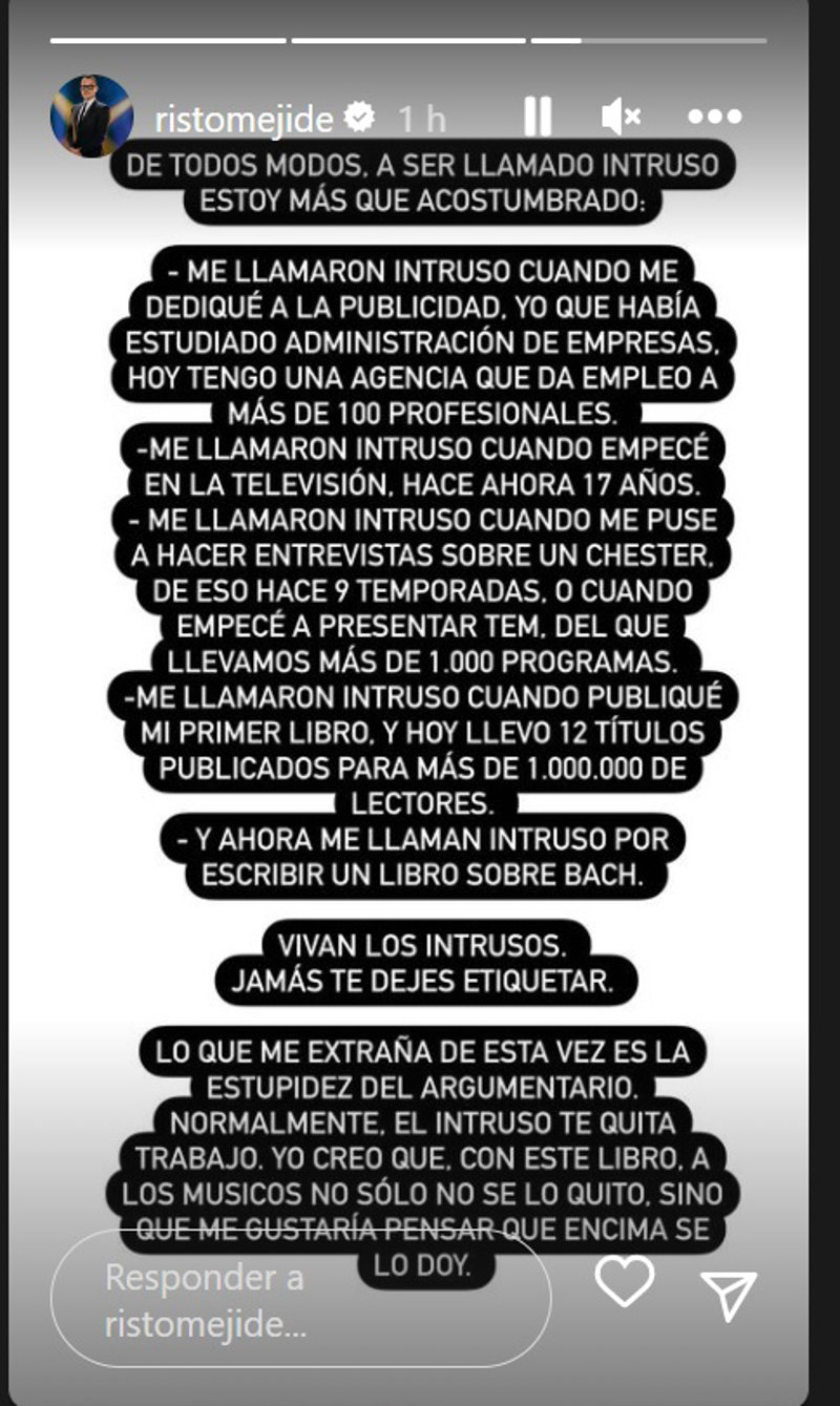 Risto ha sacado pecho y ha presumido de su trayectoria