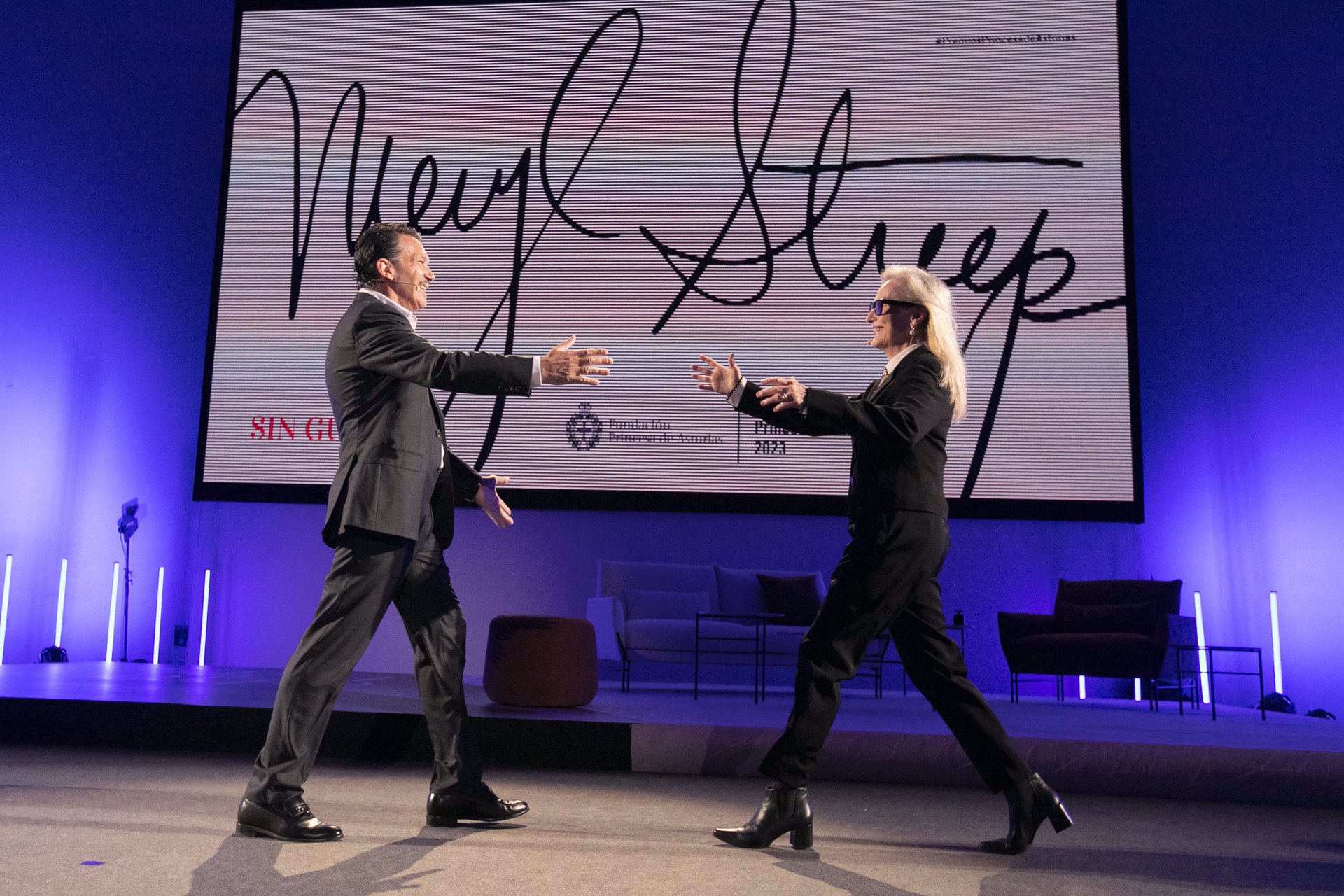 Antonio Banderas y Meryl Streep, cariñoso reencuentro