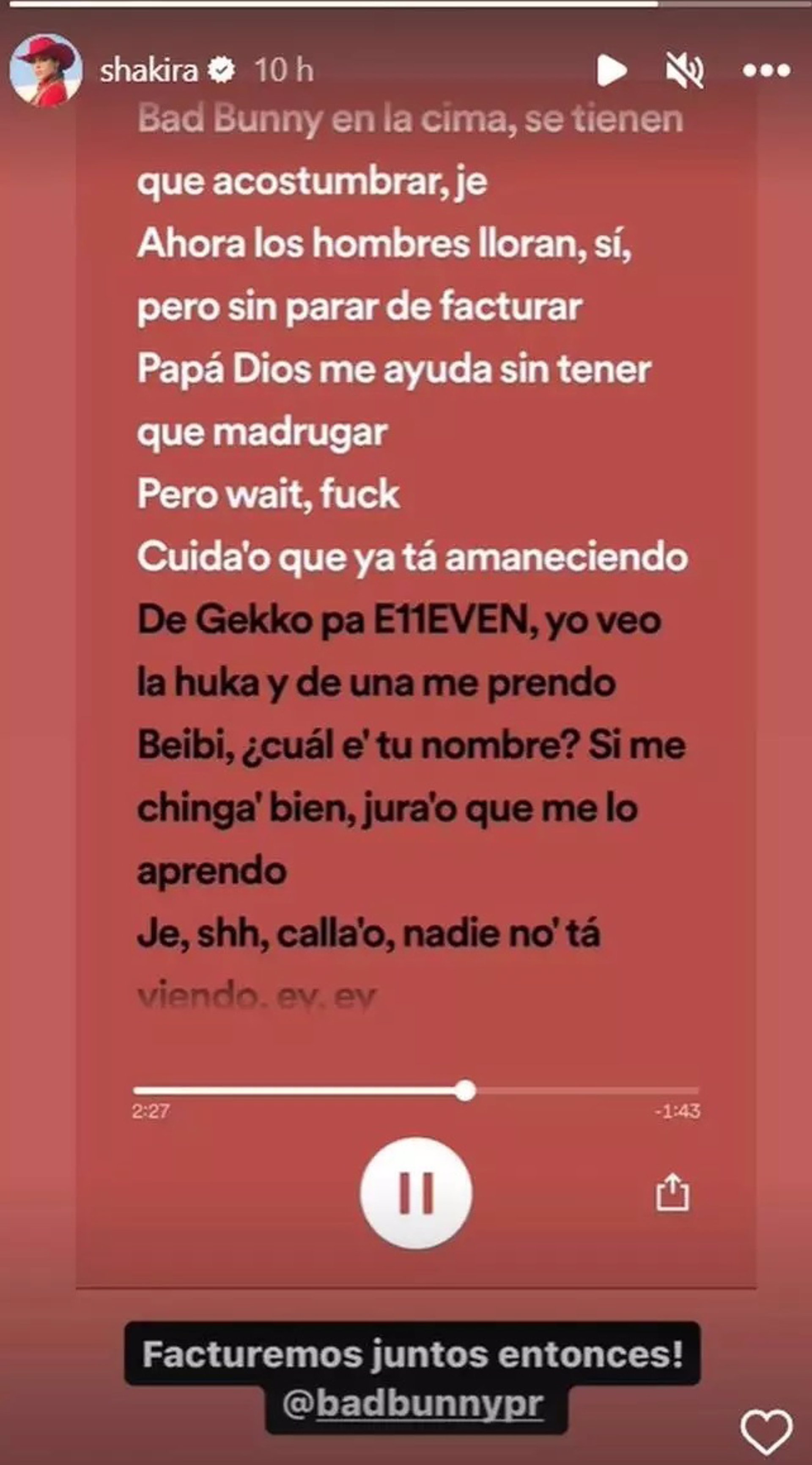 Storie publicado por Shakira