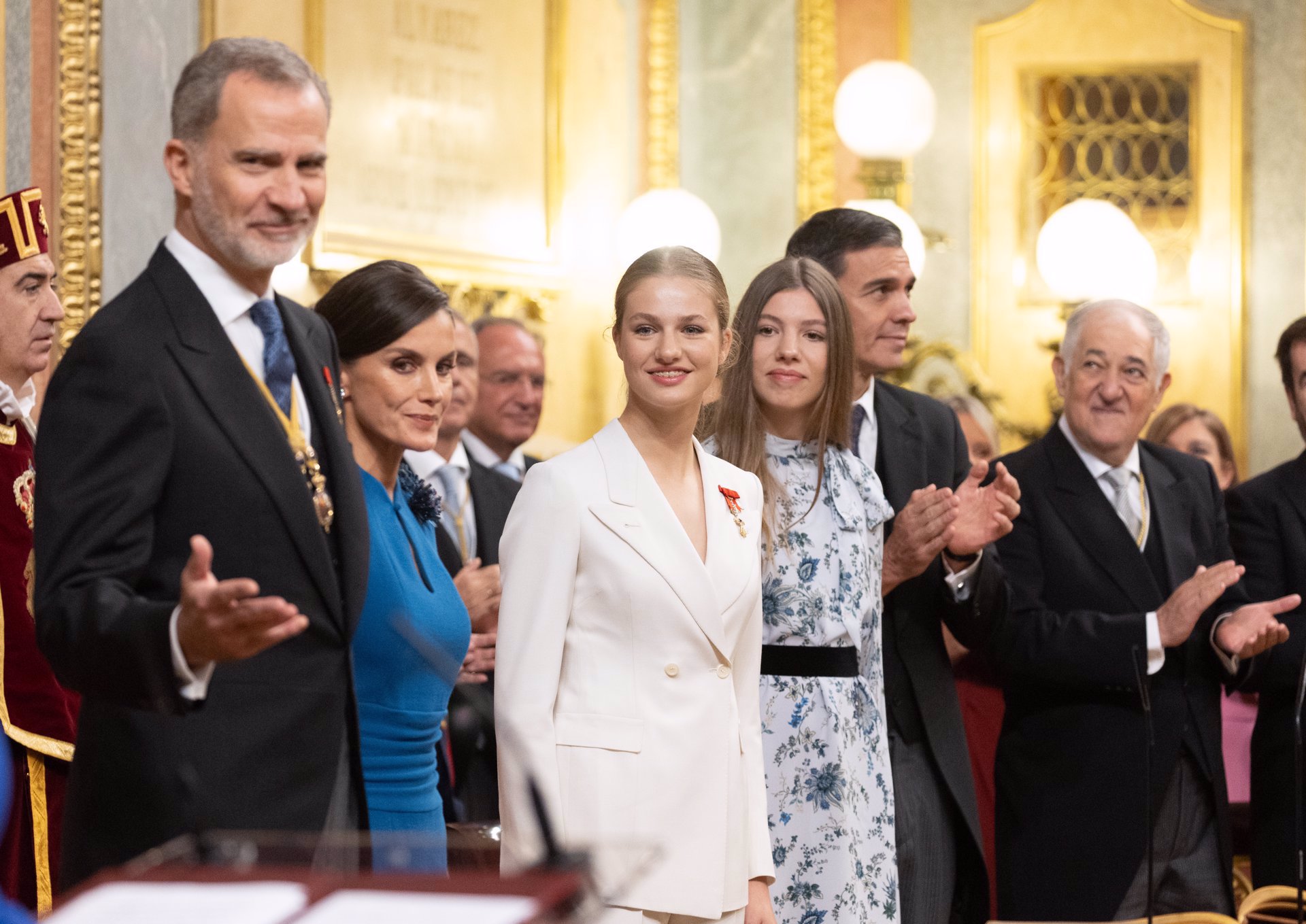 La Reina, durante la jura de la Constitución de su hija