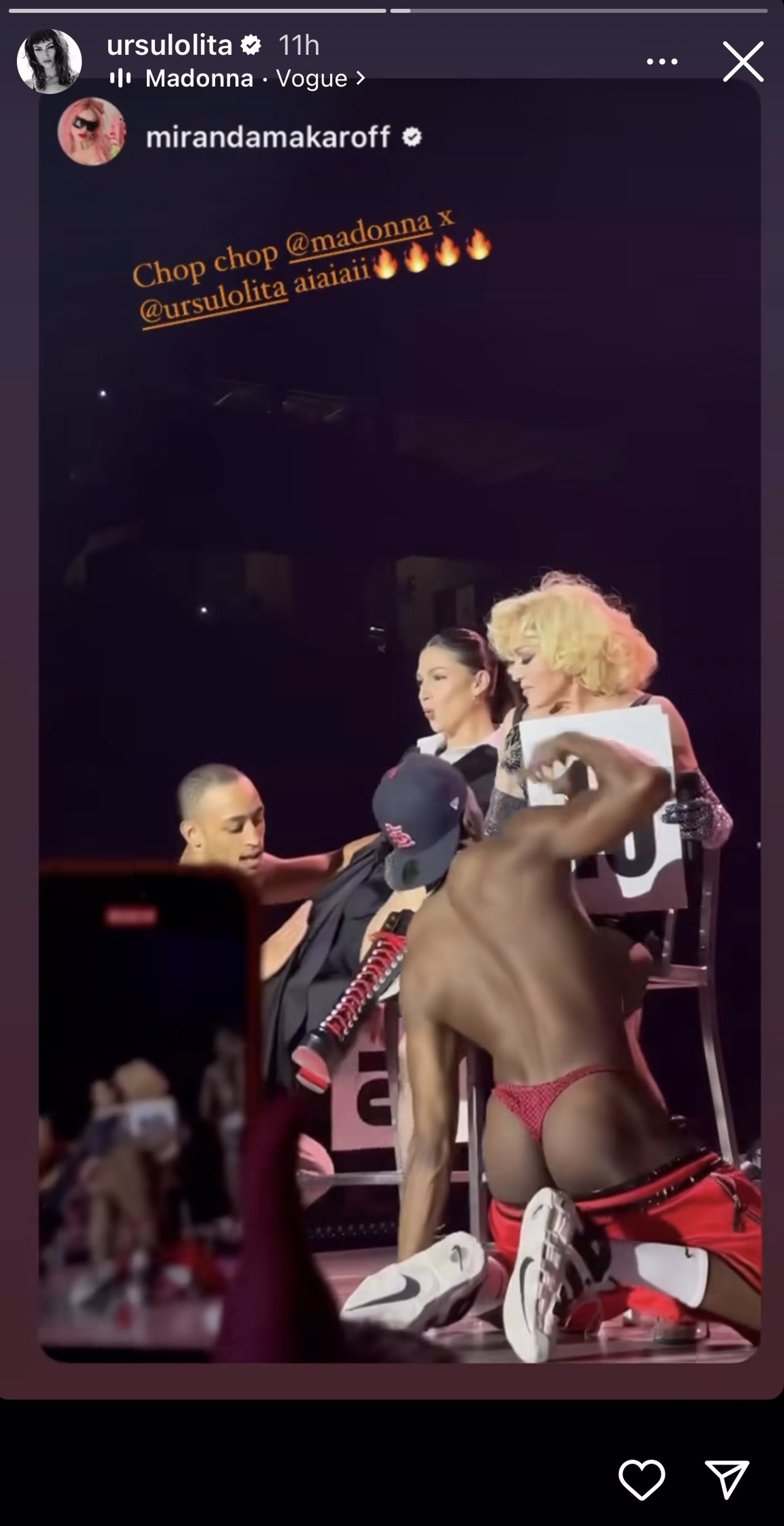 Madonna y Úrsula Corberó mano a mano sobre el escenario