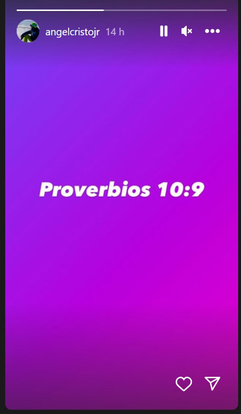 Storie compartido por Ángel Cristo Jr en Instagram