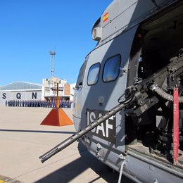 Un helicóptero 'Súper Puma' del destacamento HELISAF en Afganistán