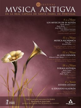 Cartel del ciclo de Música Antigua de la DPZ