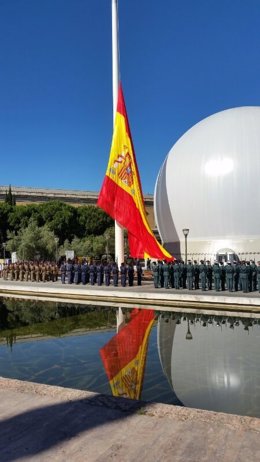 Izado de la bandera de España en el Día de las Fuerzas Armadas