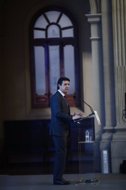El ministro José Manuel Soria en un acto en la Bolsa de Madrid
