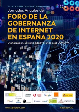 Cartel de la décima edición del encuentro anual del Foro de Gobernanza de Internet (IGF) en España, que se celebrará los próximos 22 y 23 de octubre