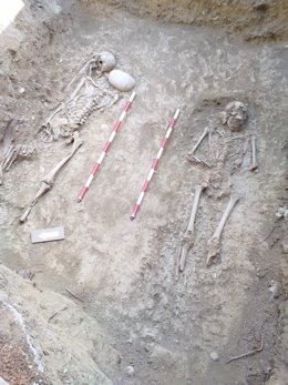 Los restos localizados en el cementerio de Sigüés