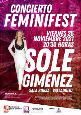 Archivo - Cartel del concierto de Sole Giménez con motivo del III Feminifest que organiza la Fundación Jesús Pereda.
