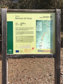 Sendero del Parque Natural Sierra de Huétor con alusiones a Federico