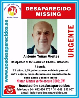 Antonio Tuñas, vecino de Mazaricos desaparecido