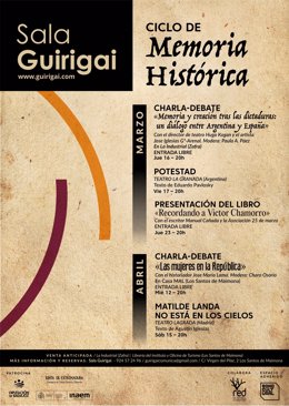 Cartel informativo del 'Ciclo de Memoria Histórica' en Los Santos de Maimona.