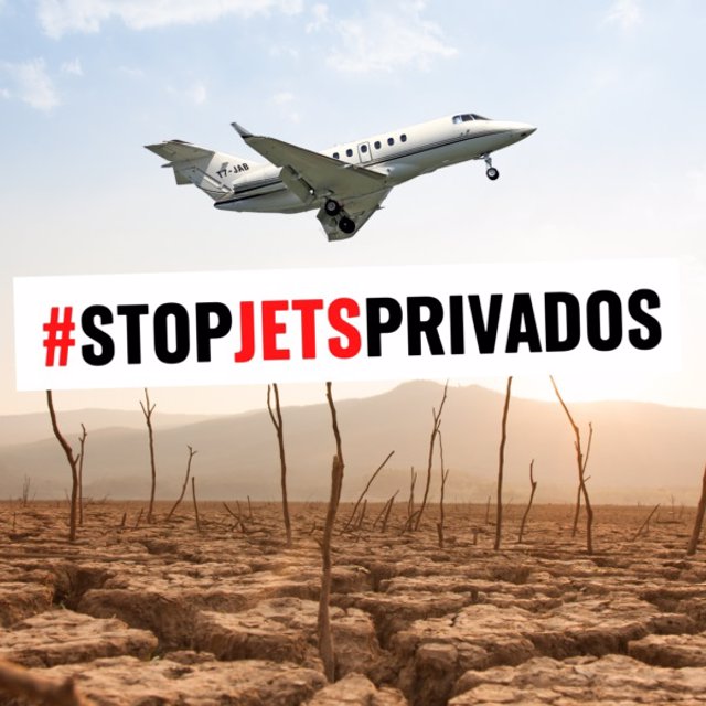 Campaña de Greenpeace para prohibir los jets privados.