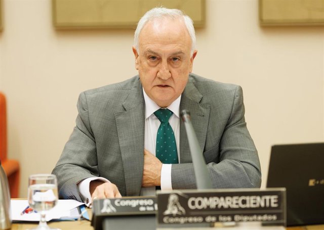 El Teniente General Jefe del Mando de Apoyo (Madrid) ) de la Guardia Civil, Arturo Espejo Valero, en su comparecencia en la Comisión de Interior del Congreso