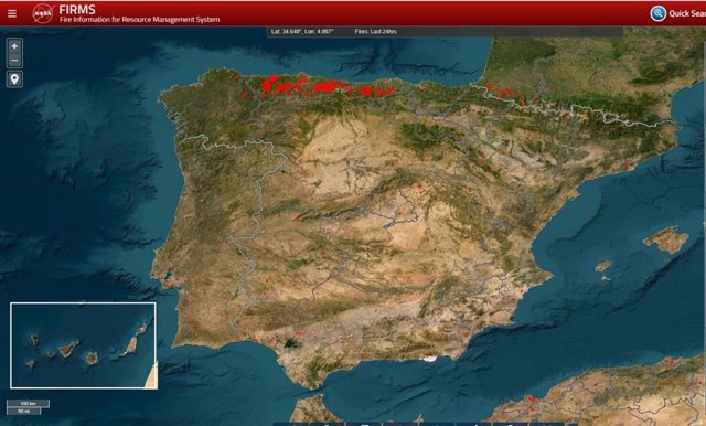 Incendios activos en España el 31 de marzo