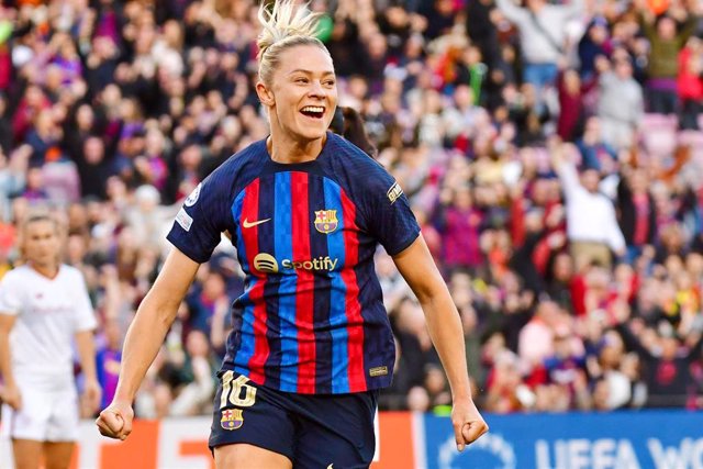 Fridolina Rolfo (Barça) celebrates during the UEFA Women's Champions League