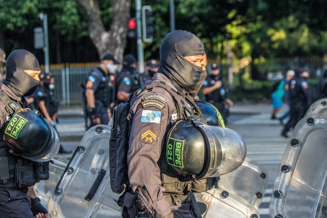 Agentes de la Policía Militar de Brasil.