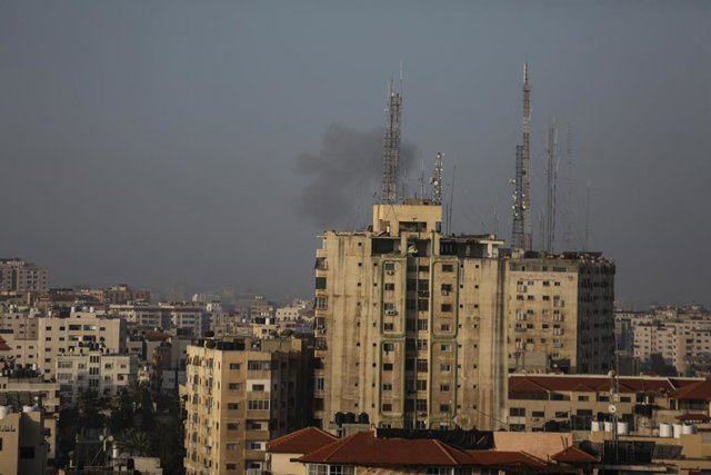 Humo en la Franja de Gaza 