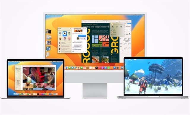 Interfaz de macOS Ventura en varios dispositivos