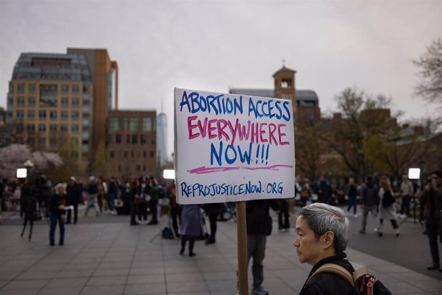 Imagen de archivo de una protesta a favor del derecho al aborto en Nueva York. 