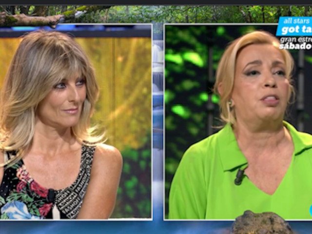 Gabriela Arrocet y Carmen Borrego en el plató de Supervivientes