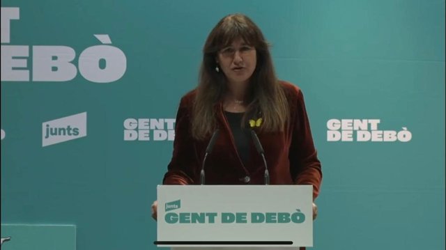 La líder de Junts y presidenta suspendida del Parlament, Laura Borràs, en su intervención en la Jornada Municipalista de Junts en Terres de L'Ebre, en Amposta (Tarragona),