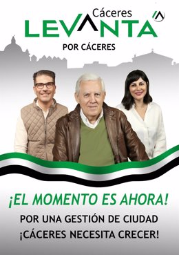 Vela, Cristian Tostado y María Banda encabezan la candidatura de Levanta Cáceres.