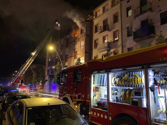 Imatge de l'incendi de Manresa (Barcelona)