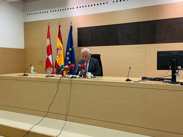 El presidente del Tribunal Superior de Justicia de Castilla y León, José Luis Concepción, durante la presentación de la memoria de actividad de 2022.