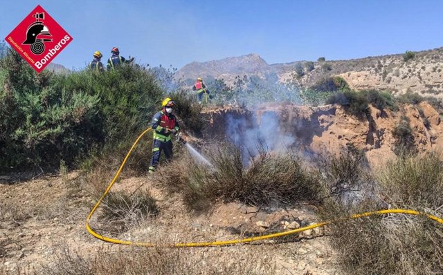 Sofocan un incendio en un solar abandonado de Albatera (Alicante)
