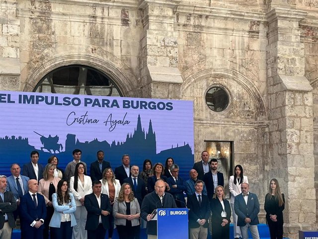 El vicesecretario general de Organización del PP, Miguel Tellado, en la presentación de la candidatura de Cristina Ayala a la Alcaldía de Burgos