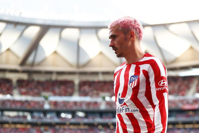 El delantero Antoine Griezmann, durante un encuentro de LaLiga Santander 2022-2023 con el Atlético de Madrid. 