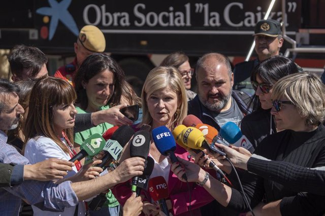 La consellera de Justicia de Valencia, Gabriela Bravo, atiende a medios tras el incendio de Villanueva de Viver