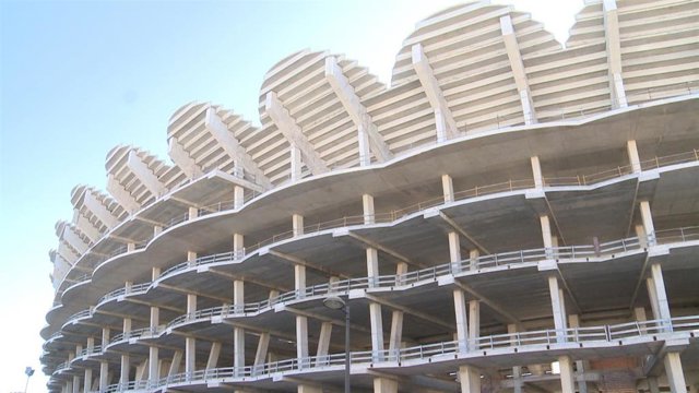Archivo - Imagen de las obras inacabadas del nuevo Mestalla.