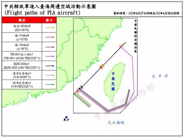 Mapa de l'espai aeri de Taiwan