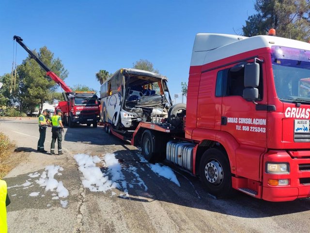 Imagen del autobús siniestrado este pasado lunes.