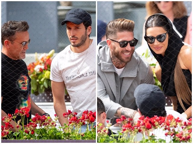 Sebastián Yatra, acompañado por el padre de Aitana, y Sergio Ramos con Pilar Rubio han compartido palco en el Mutua Madrid Open de Tenis