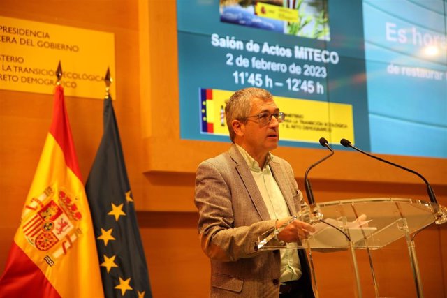 Archivo - El secretario de Estado de Medio Ambiente, Hugo Morán, presenta el Plan Estratégico de Humedales 2030 coincidiendo con el Día Mundial de los Humedales. (Foto de archivo).