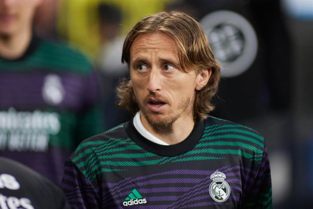 El centrocampista croata Luka Modric antes de un partido con el Real Madrid
