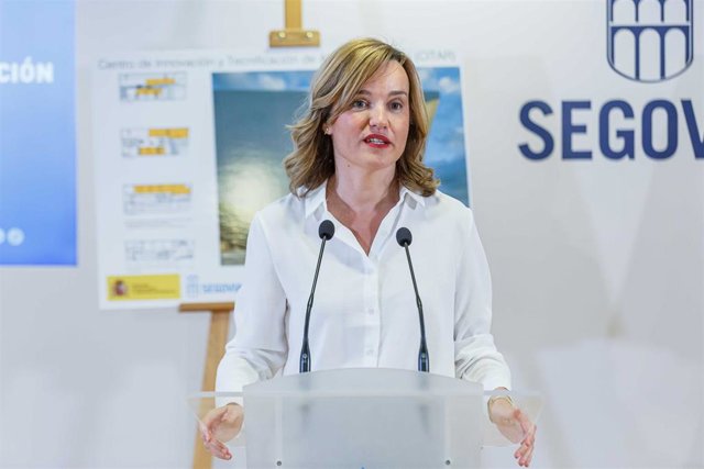 Archivo - La ministra de Educación, Pilar Alegría, interviene en la presentación del proyecto del 'Centro de Innovación y Tecnificación de Alto Rendimiento de la Formación Profesional', en Segovia, a 29 de marzo de 2023, en Segovia, Castilla y León (Españ