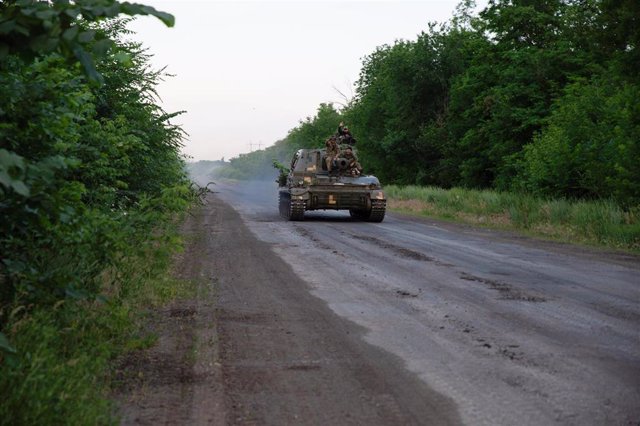 Archivo - Un tanque ucraniano en Bajmut, Ucrania
