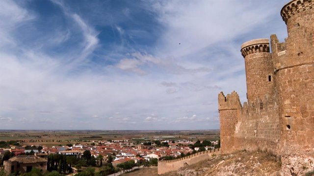Vista de Belmonte (Cuenca) desde el castillo de la localidad.