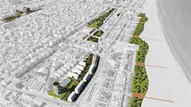 Archivo - Imagen de archivo de la simulación del desarrollo del PEC del Cabanyal-Canyamelar, en València.