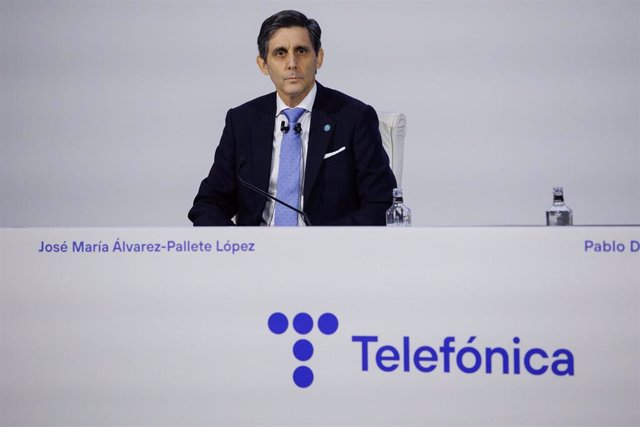 Archivo - El CEO de Telefónica, José María Álvarez-Pallete López, durante una Junta General de Accionistas, en el Distrito Telefónica, a 31 de marzo de 2023, en Madrid (España). 