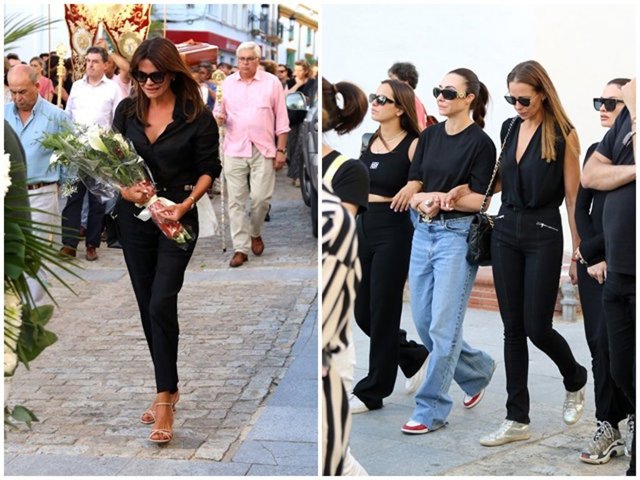 María José Suárez, Eva González y Rocío Martín Berrocal, desconsoladas en el último adiós a su íntimo amigo