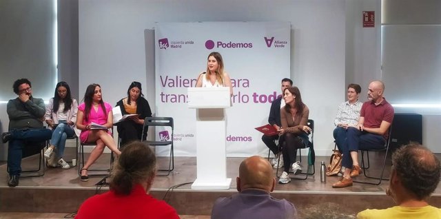 La candidata de Podemos a la Comunidad de Madrid, Alejandra Jacinto, presenta su programa electoral