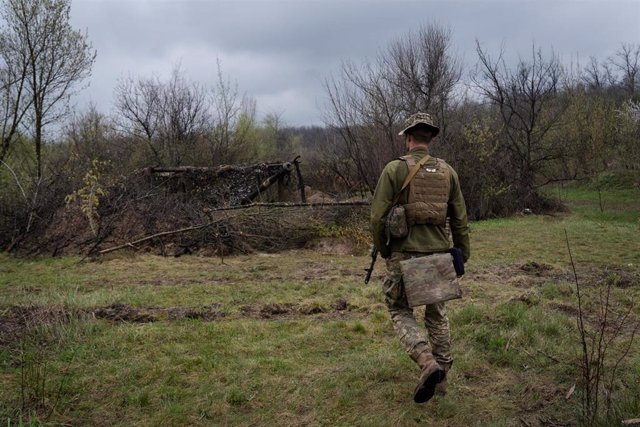 Soldado ucraniano en el marco de la guerra con Rusia