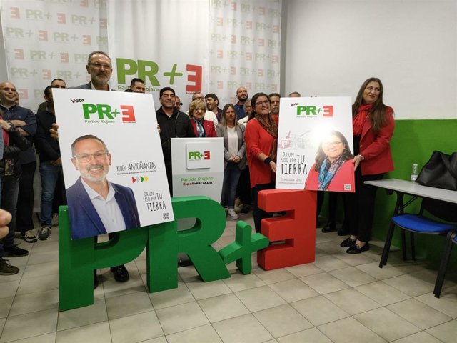 Los candidatos del PR+España Vaciada al Ayuntamiento de Logroño y al Gobierno, Rubén Antoñanzas e Inmaculada Sáenz, respectivamente