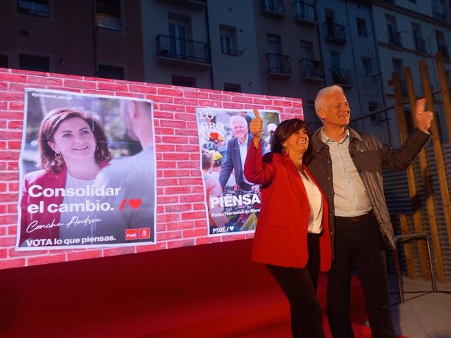 Inicio de la campaña electoral en el PSOE de La Rioja con los candidatos a la Presidencia y a la Alcaldía de Logroño, Concha Andreu y Pablo Hermoso de Mendoza, respectivamente